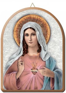 Copertina di 'Tavola Sacro Cuore di Maria stampa su legno ad arco - 15 x 20 cm'