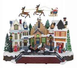 Copertina di 'Villaggio natalizio con Babbo Natale e renne in movimento, luci, musica (39 x 31 x 19 cm)'