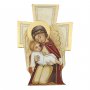 Croce sagomata con lamina oro "Angelo Custode" - altezza 14 cm