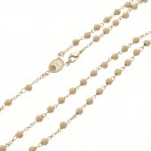Immagine di 'Collana rosario satinata in argento 925 - grani tondi 4 mm'