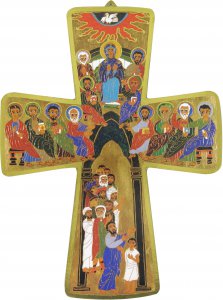 Copertina di 'Croce della Pentecoste stampa su legno mdf - 10,5 x 14 cm'