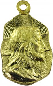 Copertina di 'Medaglia volto Cristo in metallo dorato - 1,9 cm'