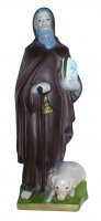 Statua Sant' Antonio Abate in gesso madreperlato dipinta a mano - 30 cm