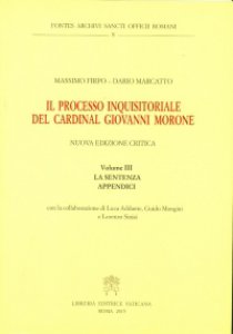 Copertina di 'Il processo inquisitoriale del cardinal Giovanni Morone'