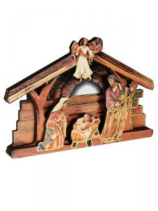 Copertina di 'Presepe da appoggio a forma di capanna con angelo - altezza 12 cm'