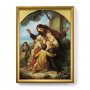 Quadro "Gesù con i bambini" con lamina oro e cornice dorata - dimensioni 44x34 cm - Vogel von Vogelstein