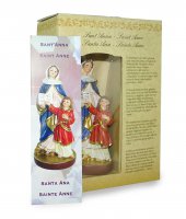 Immagine di 'Statua di Sant'Anna da 12 cm in confezione regalo con segnalibro in IT/EN/ES/FR'