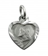 Immagine di 'Medaglia Volto Cristo in argento 925 a forma di cuore 1,4 cm'