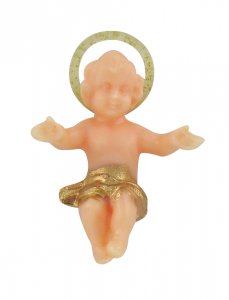 Copertina di 'Gesù Bambino in plastica color carne - 4 cm'