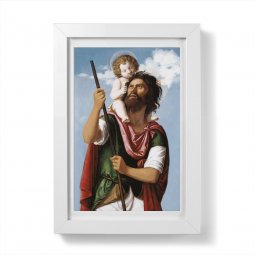 Copertina di 'Quadretto "San Cristoforo" con passe-partout e cornice minimal - dimensioni 15x10 cm'