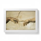 Quadretto dettaglio "Creazione di Adamo" con cornice minimal - dimensioni 10x15 cm - Michelangelo Buonarroti