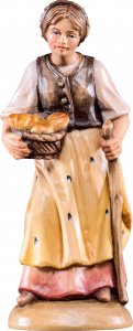Copertina di 'Pastorella con pane T.K. - Demetz - Deur - Statua in legno dipinta a mano. Altezza pari a 12 cm.'
