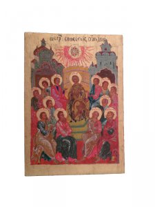 Copertina di 'Icona in legno policroma "Pentecoste" - dimensioni 43x31 cm'