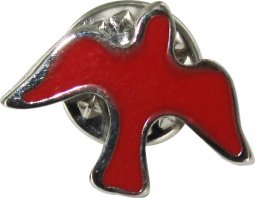 Copertina di 'Distintivo Spirito Santo in metallo nichelato con smalto rosso - 1,5 cm'