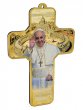Croce in legno con immagine di Papa Francesco - altezza 13 cm