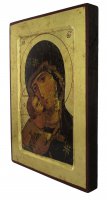 Immagine di 'Icona Volto della Tenerezza, Madonna di Vladimir, produzione greca su legno - 25,5 x 19 cm'