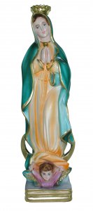 Copertina di 'Statua Madonna di Guadalupe in gesso madreperlato dipinta a mano - 30 cm'