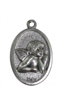 Copertina di 'Medaglia ovale in metallo raffigurante un angelo cherubino - 2,5 x 1,5 cm'