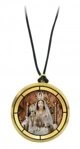 Copertina di 'Ciondolo Madonna dell'Angelo di Caorle in legno ulivo con immagine serigrafata - 3,5 cm'