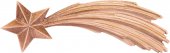 Stella cometa - Demetz - Deur - Statua in legno brunito a 3 colori.  Larghezza pari a 23 cm.