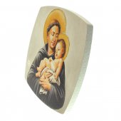 Immagine di 'Quadretto stondato "Sant'Antonio con il Bambino" - dimensioni 15x15 cm'