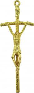 Copertina di 'Croce pastorale con Cristo riportato in metallo dorato - 5,8 cm'