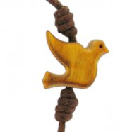 Immagine di 'Braccialetto decina con colomba in legno ulivo'