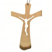 Croce in legno con corpo traforato
