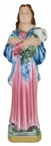Copertina di 'Statua Santa Maria Goretti in gesso madreperlato dipinta a mano - 20 cm'