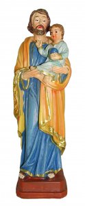 Copertina di 'Statua di San Giuseppe con bambino da 12 cm in confezione regalo con segnalibro in IT/EN/ES/FR'