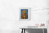 Immagine di 'Quadro "San Francesco d'Assisi" con passe-partout e cornice minimal - dimensioni 53x43 cm'