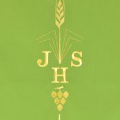 Immagine di 'Coprileggio verde con spiga, uva e scritta IHS ricamate'