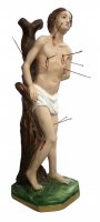 Immagine di 'Statua San Sebastiano in gesso dipinta a mano - 40 cm'