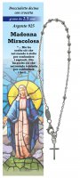 Bracciale rosario Madonna Miracolosa con 11 grani in argento da 2,5 mm + croce