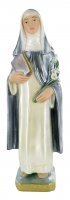 Statua Santa Caterina da Siena in gesso madreperlato dipinta a mano - circa 30 cm