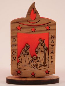 Copertina di 'Nativita' candela con lumino (sfondo rosso)'