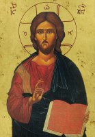 Immagine di 'Icona greca in legno "Cristo Re, Giudice, Salvatore" - 23,5x18,5 cm'