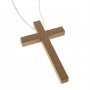 Croce per Prima Comunione in legno con laccio bianco - dimensioni 10x6 cm