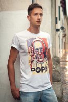 Immagine di 'T-shirt Papa Francesco blu e rossa - taglia M - uomo'