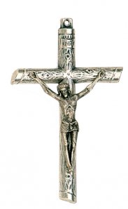 Copertina di 'Croce con Cristo riportato in metallo ossidato - 5,5 cm'