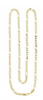 Catena figar� in argento 925 dorato cm 90 di gr 66 circa