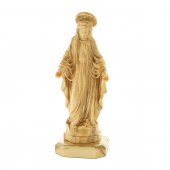 Statuetta in legno d'ulivo con base "Madonna Miracolosa" - altezza 8 cm