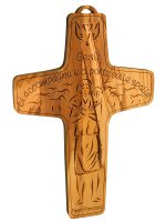 Croce in legno "Ges ci porta sulle spalle"