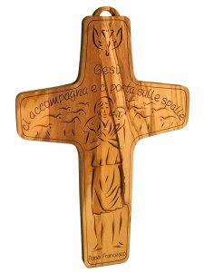 Copertina di 'Croce in legno "Ges ci porta sulle spalle"'