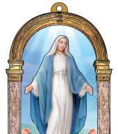 Immagine di 'Acquasantiera Madonna Miracolosa - 15,5 x 7,2 cm'