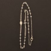 Immagine di 'Collana rosario con grani sfaccettati trasparenti'