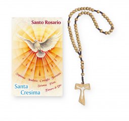 Copertina di 'Coroncina rosario Tau in legno e cartoncino pieghevole "Santa Cresima"'