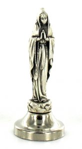 Copertina di 'Statuetta Madonna di Lourdes in metallo argentato con calamita - 5 cm'