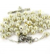 Immagine di 'Rosario imitazione perla bianco mm 5 con coppiglie'