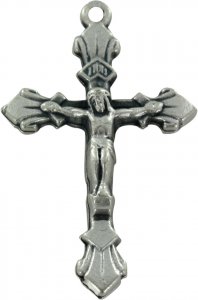 Copertina di 'Croce con Cristo riportato in metallo ossidato - 4,5 cm'